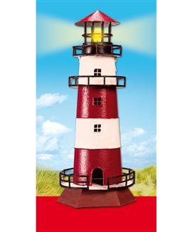 Fyr i metall med belysning