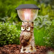 Solcellslampa med uggla