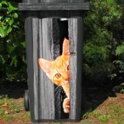 Dekorationssticker för sopcontainer - Katt