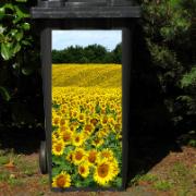 Dekorationssticker för sopcontainer - Solrosor