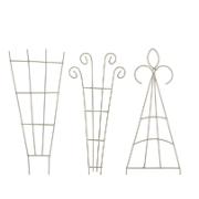 Mini-trädgård spaljé, set med 3 - benvita