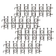 Mini-trädgård dekorativt staket - rostfärgat