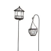 Mini-trädgård fågelbur / korg - rostfärgade