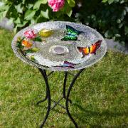 Fågelbad med solcellslampa