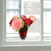 Flat Flowers fönsterstickers 'Rosor'