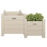 Kvadratiska växtlådor - Set med 2 lådor, Vit