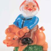 Trädgårdstomte på gris